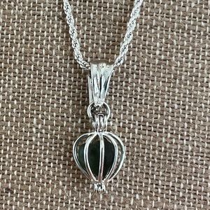 Hand Crafted Dark Green Sea Glass Necklace Pendant